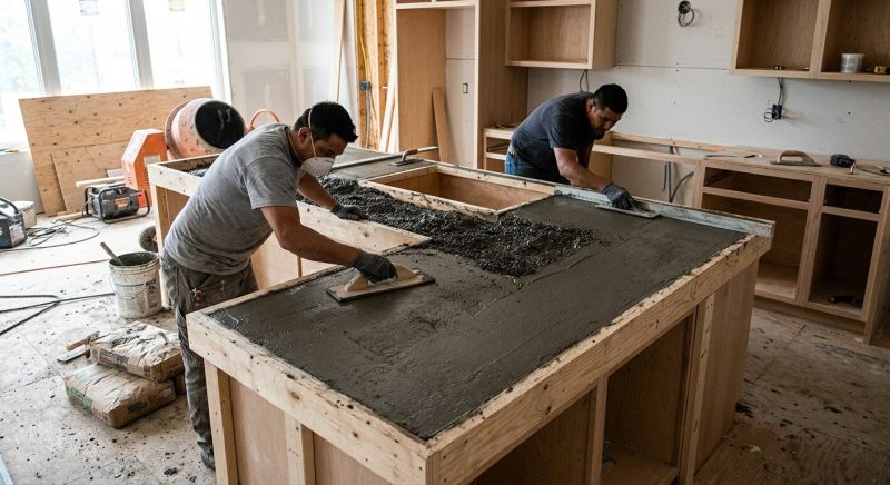 Poured Countertop Installation in Sonoma County, CA