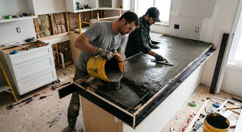 Poured Countertop Installation in Napa, CA